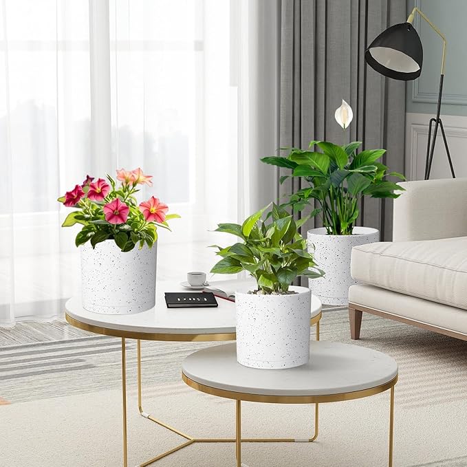 8/7/6 inch Flower Pots, 3 Set Cylindrical Plant Pots - Image 7