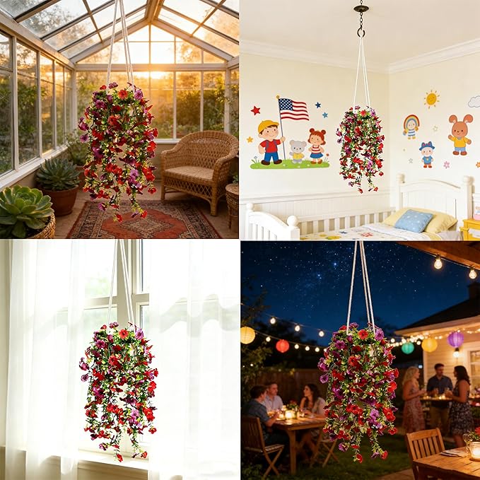 Artificial Flowers for Outdoors Fake Hanging Plants - Image 3