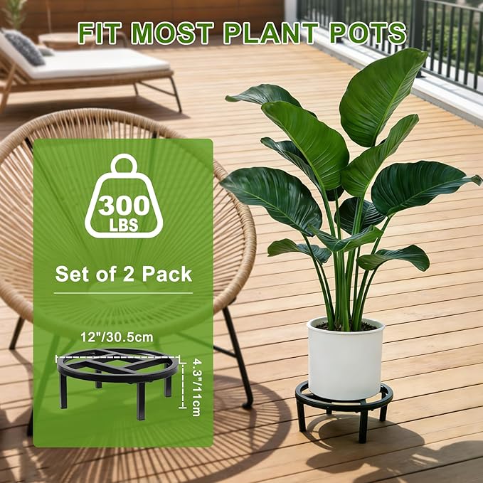 Metal Plant Stand Indoor Outdoor, Heavy Duty Plant Riser, Sturdy Flower Pot - Image 4