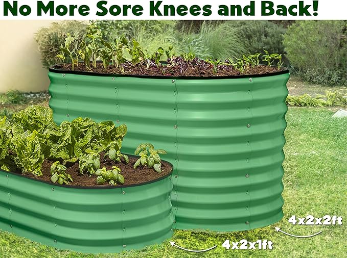 Plant & Plot Galvanized Raised Garden Beds Outdoor // 4×2×2 ft Planter Raised - Image 6
