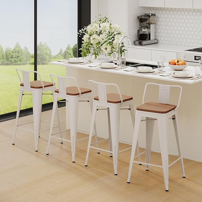 Yongchuang 24 inch Barstools Set of 2 Counter Height Bar Stools Farmhouse - Image 7