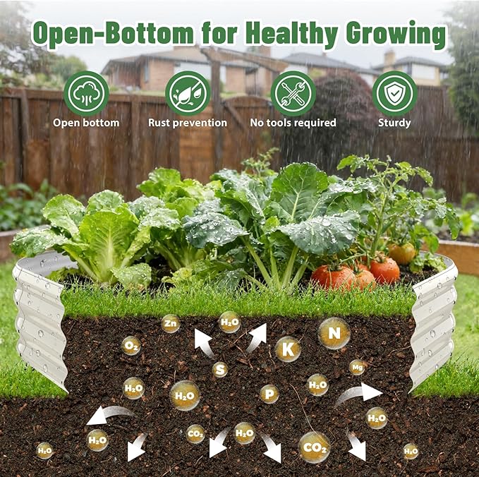 Hexagon Raised Garden Bed, 48 Inch Diagonal & 12 Inch Tall, Galvanized Steel - Image 2