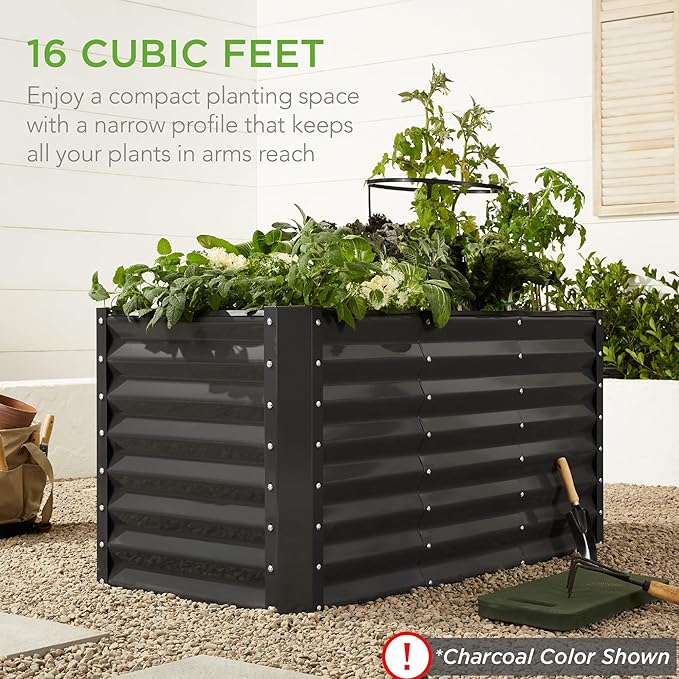 Best Choice Products 4x2x2ft Outdoor Metal Raised Garden Bed, Deep Root Box - Image 8