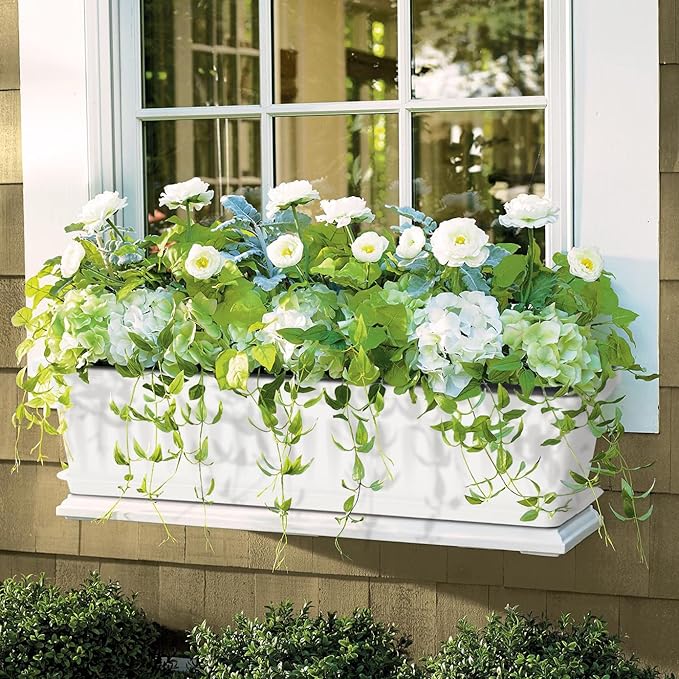 6 Packs Window Box Planter, 17 Inches Flower Window Box Rectangular Plastic - Image 7