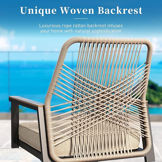 Patio Dining Set 9 Piece, 8 x Woven Rattan Swivel Chairs - Image 2