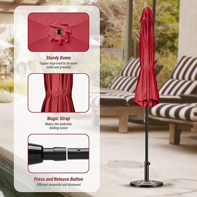 Simple Deluxe 9' Patio Umbrella Outdoor Table Market Yard Umbrella - Image 3