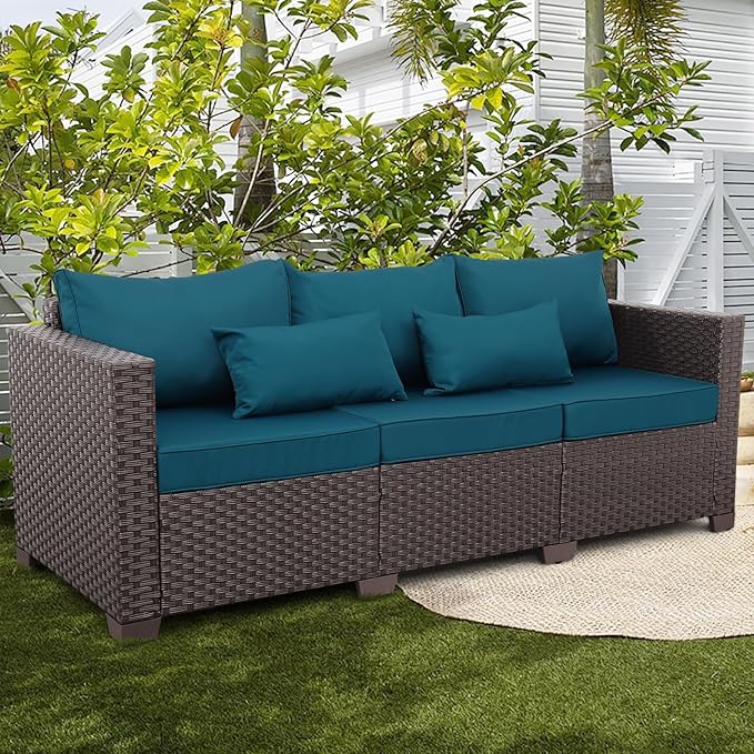 Outdoor Couch 3 Seater Sofa Outdoor Furniture Deep Seat High Backrest Patio - Image 3
