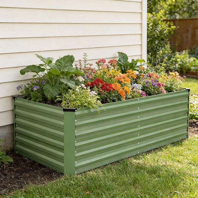 INNO STAGE 6x3x2ft Galvanized Raised Garden Bed, Raised Garden Bed Kit-Metal - Image 9