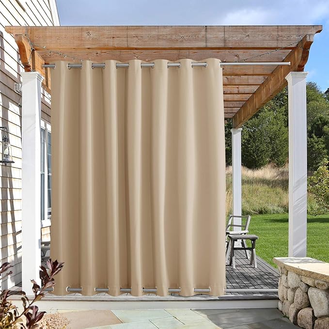 NICETOWN Outdoor Patio Curtain Extra Wide Waterproof & Windproof by NICETOWN