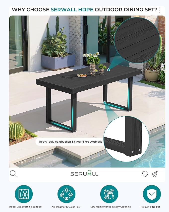 SERWALL HDPE Outdoor Dining Set - Image 3