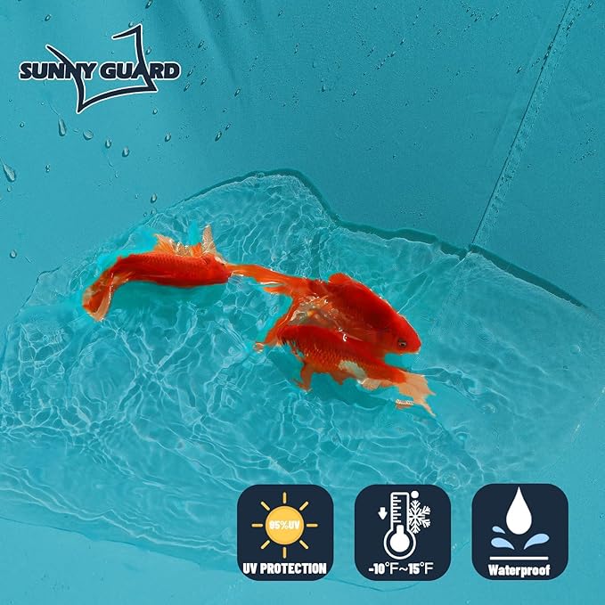 SUNNY GUARD Waterproof Sun Shade Sail 12' x 12' x 12' Turquoise Blue Triangle - Image 2