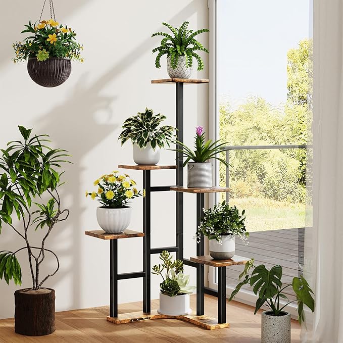 Corner Plant Stand Indoor, 6 Tiered Corner Plant Shelf Flower Stand - Image 8