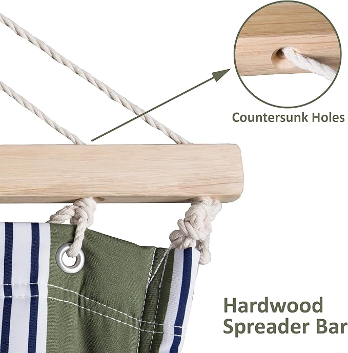 SUNCREAT Double Hammock, Extra Large Quilted Fabric Swing - Image 6
