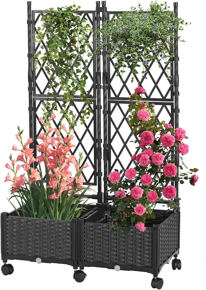 Raised Garden Beds with Screen Outdoor, Garden Trellis by yotoworthgardenhome