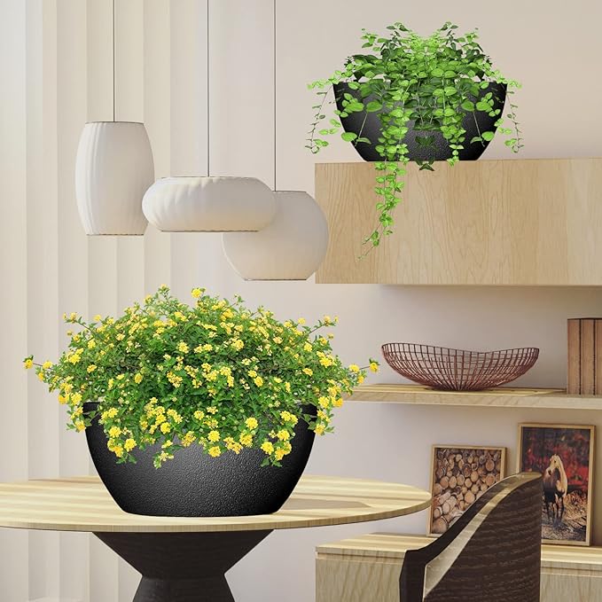 WOUSIWER 13 inch 2Pack Large Hanging Planters - Image 5