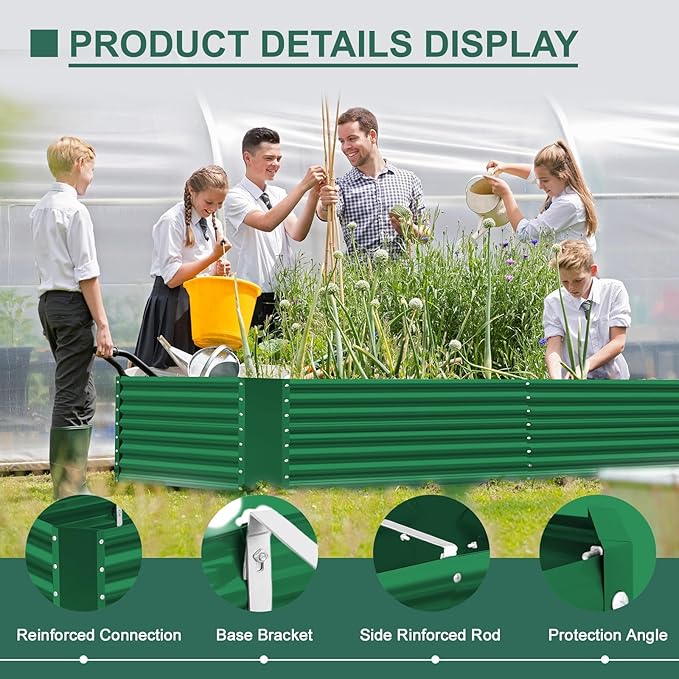 Land Guard 8x4x3ft Rectangular Galvanized Raised Garden Beds, Large-Capacity - Image 5
