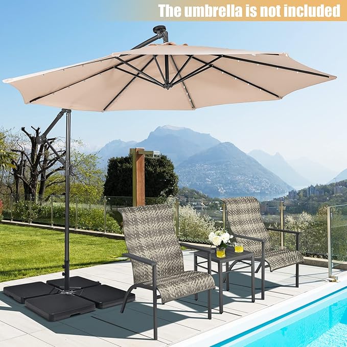 Tangkula 4Pcs 13L 220 lbs Cantilever Offset Patio Umbrella Base, Water & Sand - Image 2