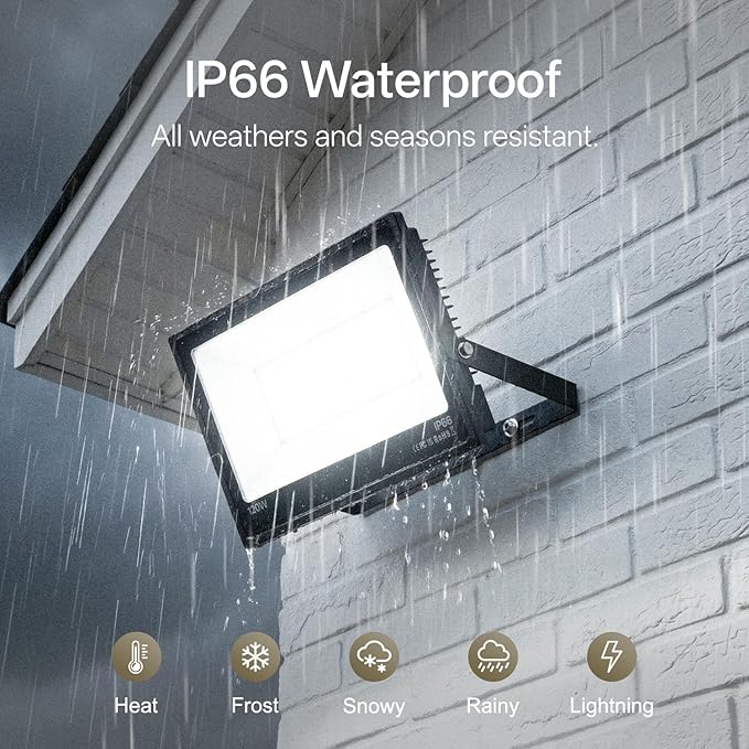 USTELLAR 120W LED Flood Lights Outdoor Hardwired 2Pack Bright 120W Equiv. - Image 4