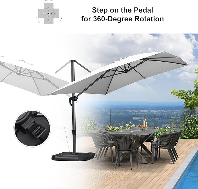 PURPLE LEAF 9'×11.5' Cantilever Patio Umbrella - Image 5
