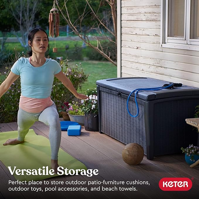 Keter Outdoor Storage Deck Box for Patio, Backyard & Garden, 110 Gal, Organizing - Image 2