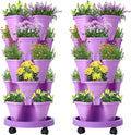 Umigy 2 Set 5 Tier Stackable Planters Vertical Garden Planters by Umigy