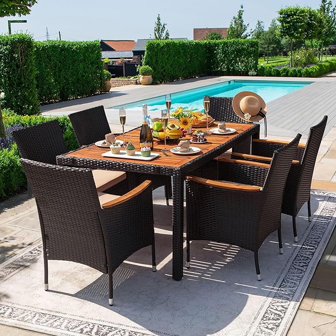 Devoko Dining 7 PCS Furniture, Patio Conversation Set - Image 2