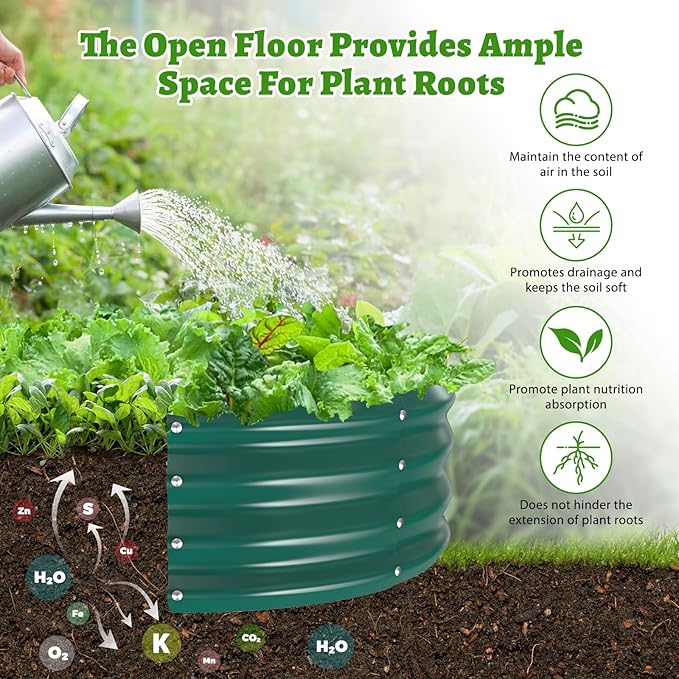 Oval Galvanized Planter Box, Metal Raised Garden Bed - Image 2