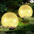 Coroor Garden Solar Ball Lights Outdoor Waterproof, 80 LED Cracked Glass Globe by Coroor