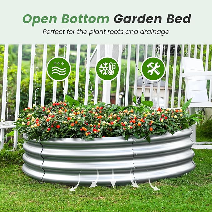 Land Guard Galvanized Raised Garden Bed Kit, Galvanized Planter Raised Garden - Image 6