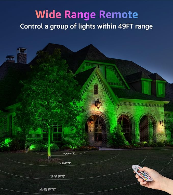 SUNVIE RGB Spot Lights Outdoor 12W LED Color Changing Landscape Lights - Image 4