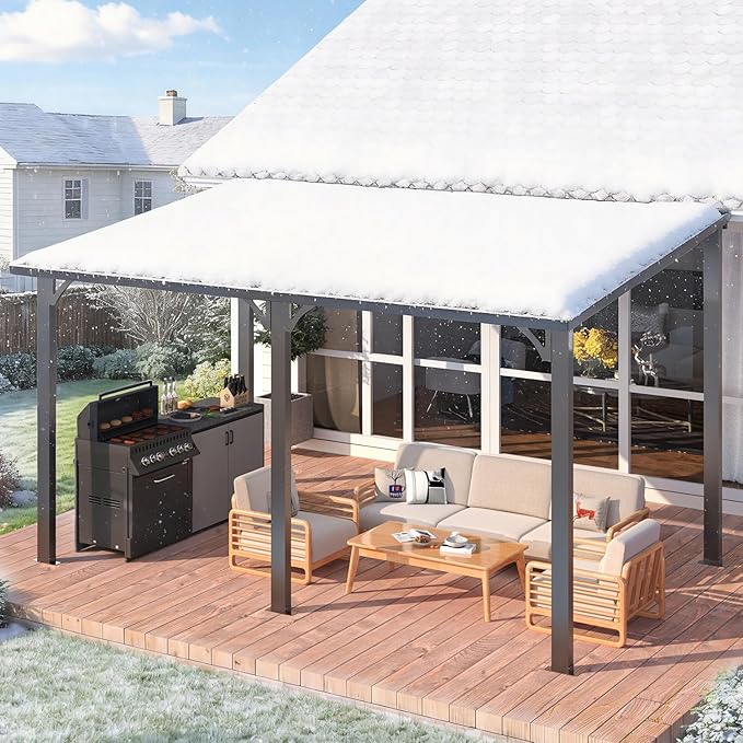 AECOJOY 14' x 8' Outdoor Hardtop Metal Gazebo - Image 7