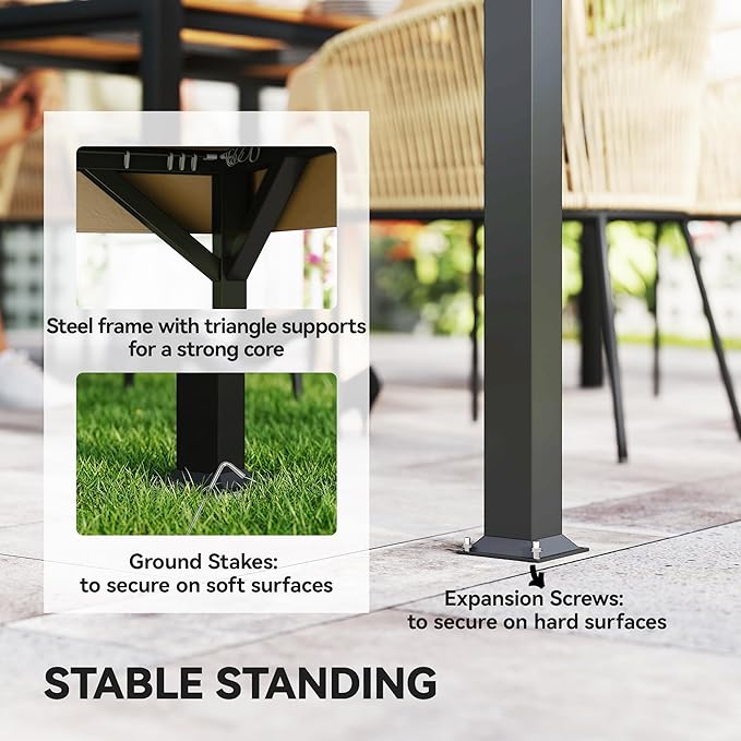 Outsunny 10' x 12' Outdoor Patio Gazebo, Heavy Duty Gazebo Canopy Shelter - Image 6