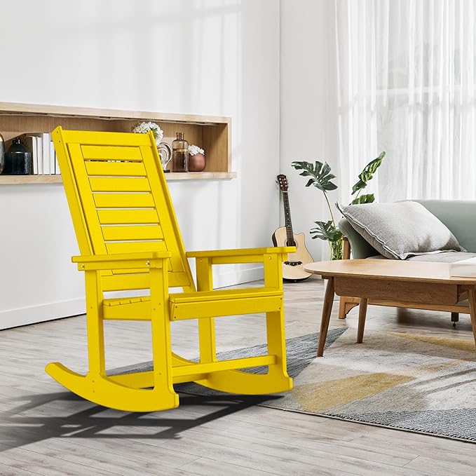GREENVINES Outdoor Rocking Chairs | Set of 2 | Porch Rocker | HDPE Plastic | - Image 2