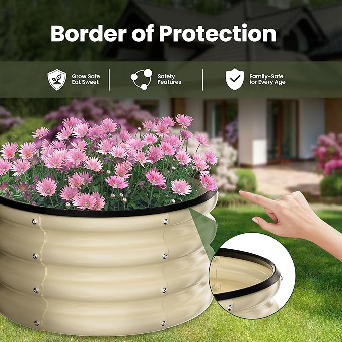 ZXZYHFTY Round Galvanized Raised Garden Bed kit, Round Large Metal Raised - Image 3