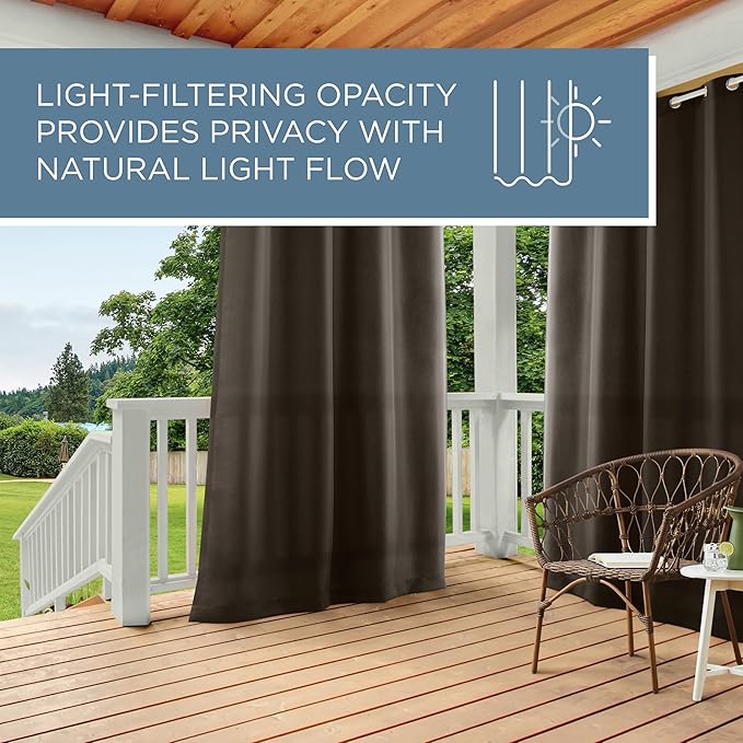 TOWN & COUNTRY BASICS Cabana Solid Heavyweight Indoor Outdoor Curtains - Image 2