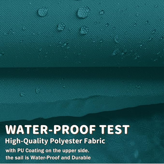 LOVE STORY Right Triangle 14'x14'x19.8' Waterproof Sun Shade Sail Canopy UV - Image 7