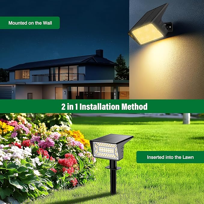 Solar Spot Lights Outdoor with 60 LED & Auto On/Off, 6 Pack Solar Lights - Image 6