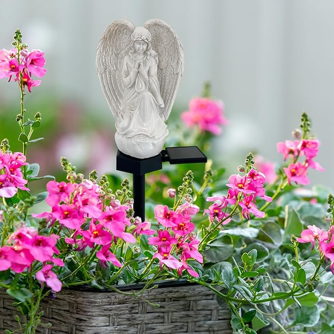 Solar Garden Angel Lights, Waterproof Outdoor Garden Angels Statue Decorations - Image 2