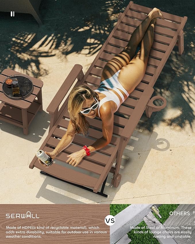 SERWALL Patio Chaise Lounge Chair - Image 6