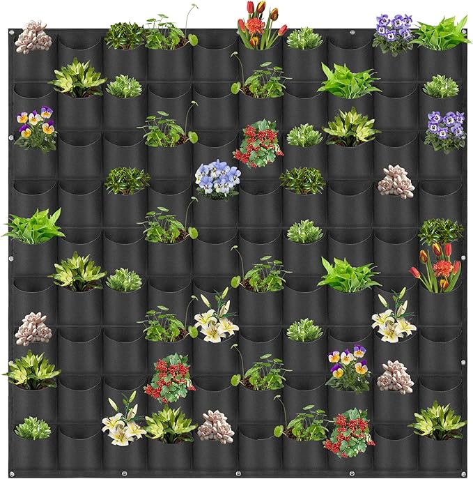 Hanging Planting Grow Bags, 90 Pockets Wall Planter Wall Mounted Grow Bag by LITLANDSTAR