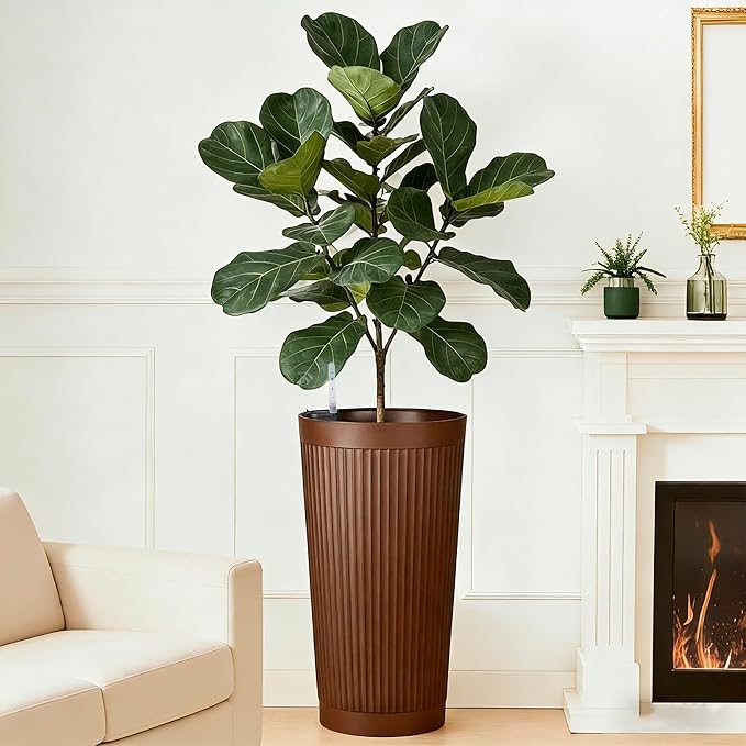 Set of 2 Large Planter Outdoor Self Watering Pots - Image 6