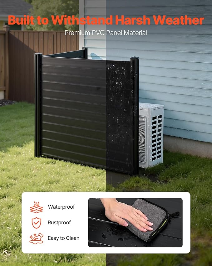 VEVOR 2 Panels Outdoor Privacy Screen, 48 x 48 in Air Conditioner Fence - Image 5