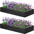 8x4x1ft Galvanized Raised Garden Bed, Outdoor Planter Box Metal Patio Kit by Foxlang