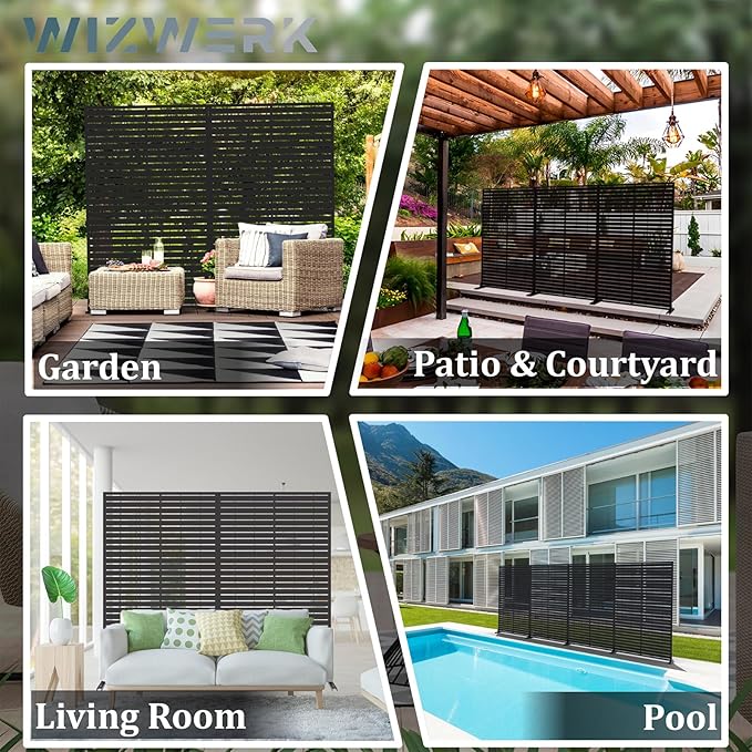 6FT Outdoor Metal Privacy Screen – Decorative Privacy Fence and Room/Garden - Image 8