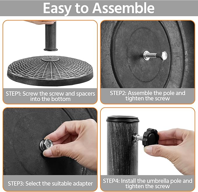 Yaheetech 22 lbs Outdoor Umbrella Base, Heavy Duty Market Umbrella Base Stand - Image 6