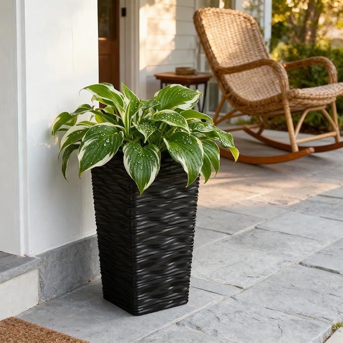 Worth Garden 2-Pack Black Tall Planter - Image 8