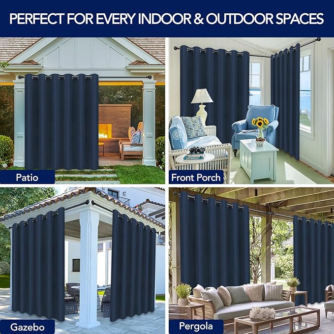 PureFit Outdoor Curtains for Patio Waterproof Weatherproof, UV Resistant - Image 5