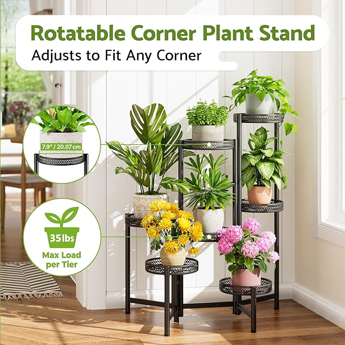 7 Tier Large Metal Plant Stand Indoor Outdoor - Image 2
