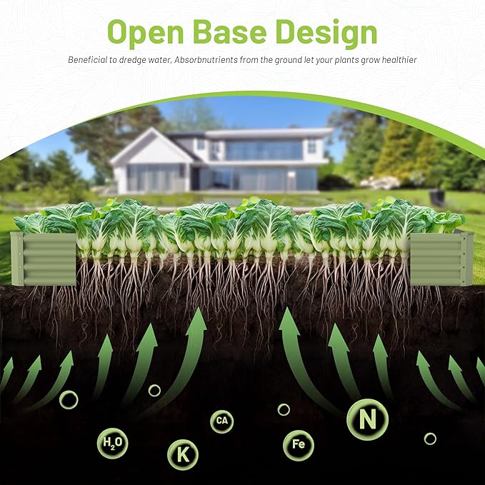 2PCS 8x2x1FT Galvanized Raised Garden Bed, Galvanized Planter Raised Garden - Image 2