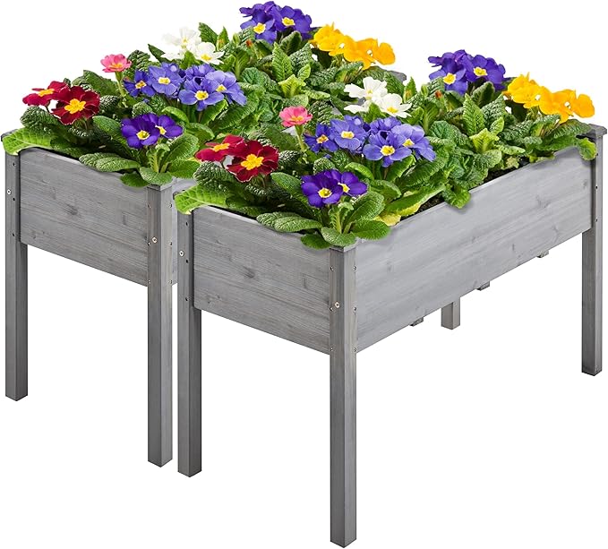 Yaheetech 2pcs Raised Garden Bed Outdoor Horticulture by Yaheetech